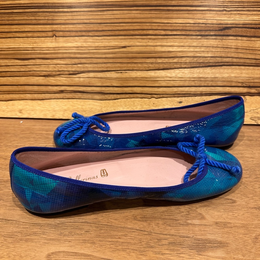 Pretty Ballerinas Rosario Metallic Star Tie Bow Ballet Flat size 37.5 (6.5 US)